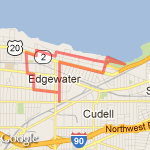 edgewater & lakewood route map
