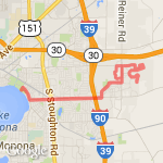 13.1 Home to Lake Monona Loop route map