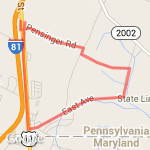 Brother's Pizza loop route map