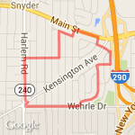 Behind Water Tower route map