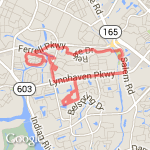 7.96 miles or 13k.. route map