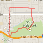 Glendora Ave Hill Run route map