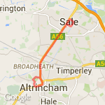 Washway Rd from Alty to Sale and return route map