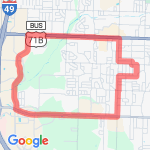 7.44 Mi run in Rogers route map