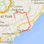 10km to beaches route map