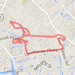 8.33 miles'13.5k route map