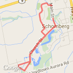 Schomberg-Lloydtown  route map
