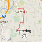 Shafor to Kettering Tennis Courts route map