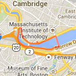 Cambridge - Boston route map