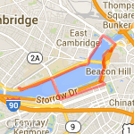 Cambridge - Boston Science Museum route map