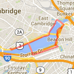 Cambridge - Boston Science Museum route map