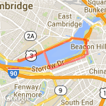Longfellow Bridge route map