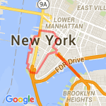 Brooklyn Bridge-Battery Park route map