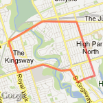 Runnymede/Dundas/RY/Bloor route map