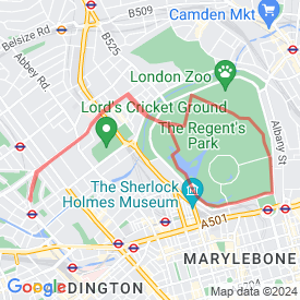 5 miles Regent's Park - 8.27 Km route in w9 1ed