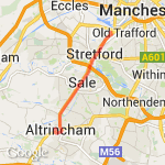 Alty to Old Traffprd route map