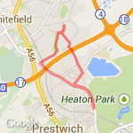 Park, Armstrongs, Christine's, Fortune Hse, back down Heywood Rd route map
