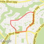 Edgebrook Drive around Edgevalley Loop route map