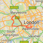 Wellington Barracks, London route map