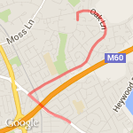 Past CHS, Oak Lane, Thatch Leach, Cuckoo Lane and back route map