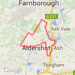 Aldershot 12.6km route map