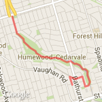 Cedarvale Heath to Eglinton route map