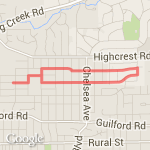 Out and back route map