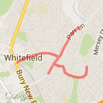 Up to AQ, down to Whitefield Tram, home past The Eliz route map