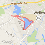 wellesley college pond  route map