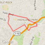 5 mile Highland Park route map