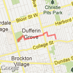 Short Dufferin Grove route map
