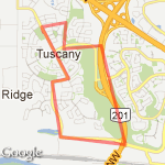 8 KM Tuscany run route map