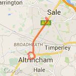 Brooklands and back route map