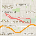 4.5 mile loop Alameda & Rose City Golf route map