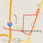 to Kroger via Mitchell Farm, Montgomery back route map