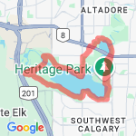 Glenmore Resevoir Lioop 16Km Long - Calgary, AB route map