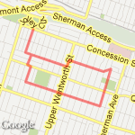 Close to 5KM route map