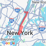 GWB to Times Square route map