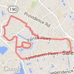 9.14 miles or almost 15k route map