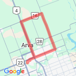 25KM bike ride route map