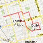Dufferin Grove Park route map