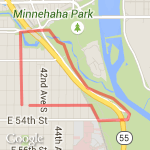 Minnehaha Falls Loop route map
