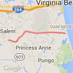 Dam Neck 19.3 miles route map