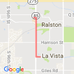 Out and back on 84th  route map