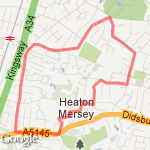 Mauldeth Hill, Burnage Lane, Didsbury Road, St. Johns Church route map
