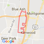 Cooper to behind jr. high to Kugler Mill route map