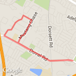 Flag shaped 4 miler route map