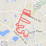 9.8 mile run/16k route map