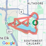 Glenmore Resevoir Lioop 16Km Long - Calgary, AB route map