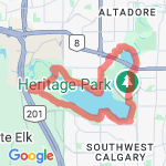 Glenmore Resevoir Lioop 16Km Long - Calgary, AB route map